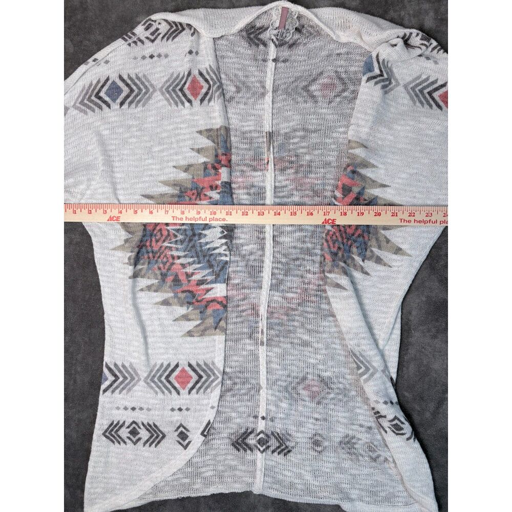 Mauve Aztec Print Open Front Lightweight Sweater … - image 7